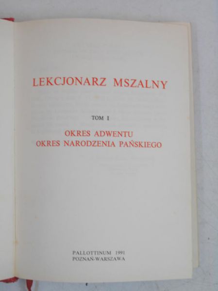 Lekcjonarz mszalny, Tom I