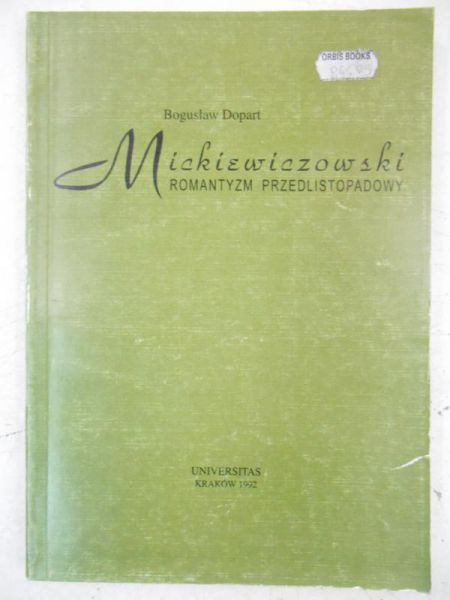 Mickiewiczowski romantyzm przedlistopadowy