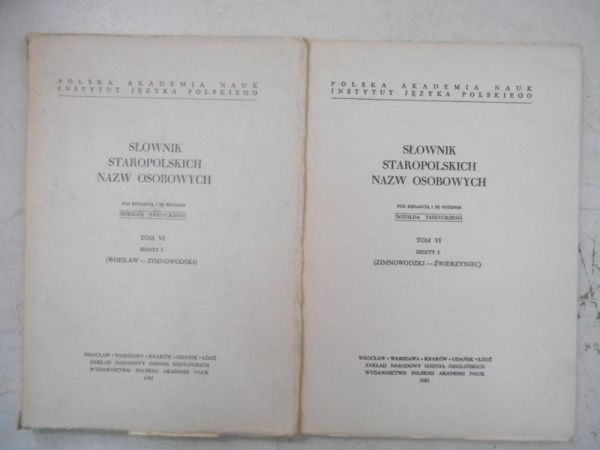 Słownik staropolskich nazw osobowych, Tom VI, zeszyt II-III