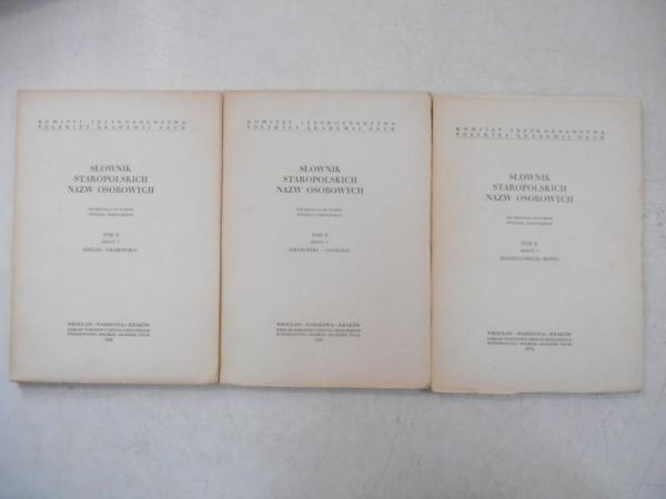 Słownik staropolskich nazw osobowych, Tom II, Zeszyt I-III