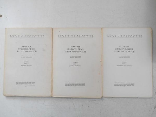 Słownik staropolskich nazw osobowych, Tom III, Zeszyt I-III