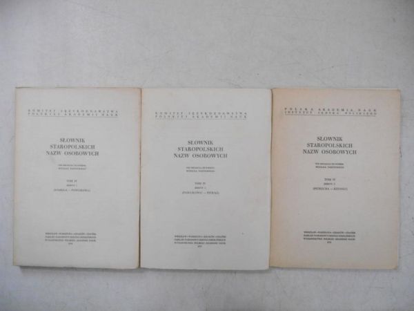 Słownik staropolskich nazw osobowych, Tom IV, Zeszyt I-III