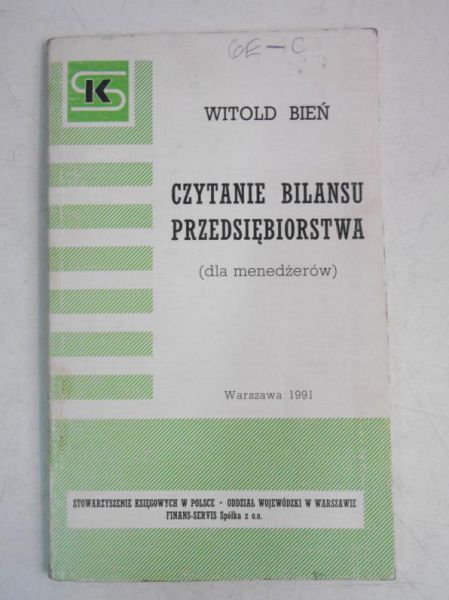 Bień Witold - Czytanie bilansu przedsiębiorstwa