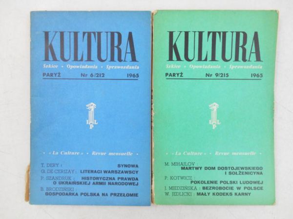 Kultura Paryska, 2 numery z 1965 r.