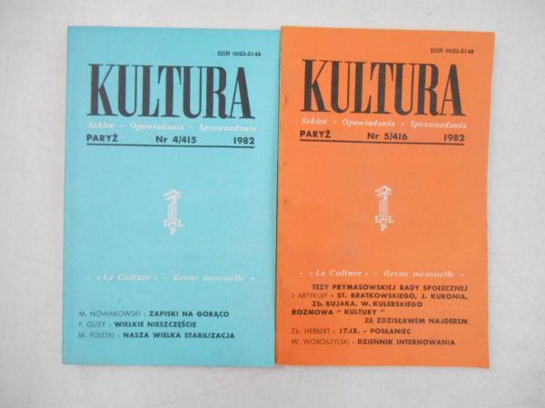 Kultura paryska, zestaw 2 książek z 1982 r.