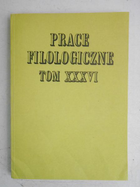 Buttler Danuta - Prace filologiczne Tom XXXVI