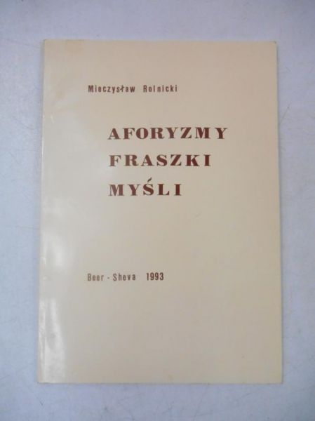 Aforyzmy, myśli, fraszki