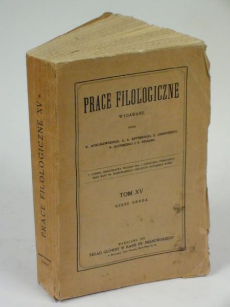 Prace Filologiczne, Tom XV, część II,  1931