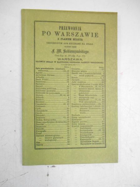 Przewodnik po Warszawie, reprint z 1857 r.