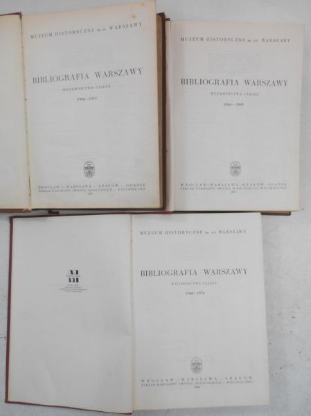 Durko Janusz (red.) - Bibliografia Warszawy. Wydawnictwa ciągłe, 3 tomy