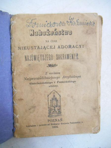 Nabożeństwo na czas nieustającej adoracyi Najświętszego Sakramentu, 1894 r.