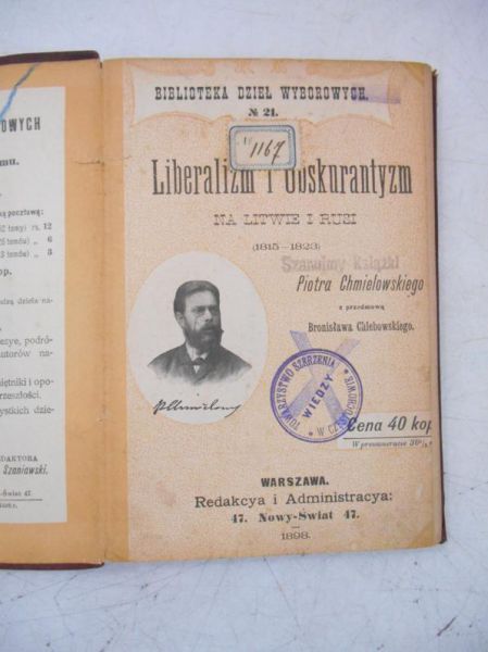 Chmielowski Piotr - Liberalizm i obskurantyzm, 1898 r.