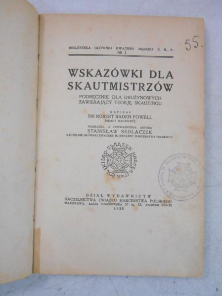 Wskazówki dla skautmistrzów, 1930 r.