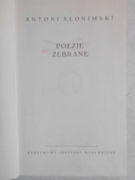 Słonimski Antoni - Poezje zebrane