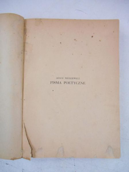 Mickiewicz Adam - Pisma poetyczne, ok. 1930 r.