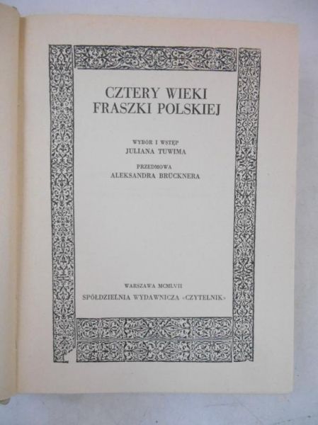 Cztery wieki fraszki Polskiej
