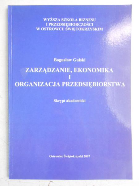 Zarządznie, ekonomika i organizacja przedsiębiorstwa
