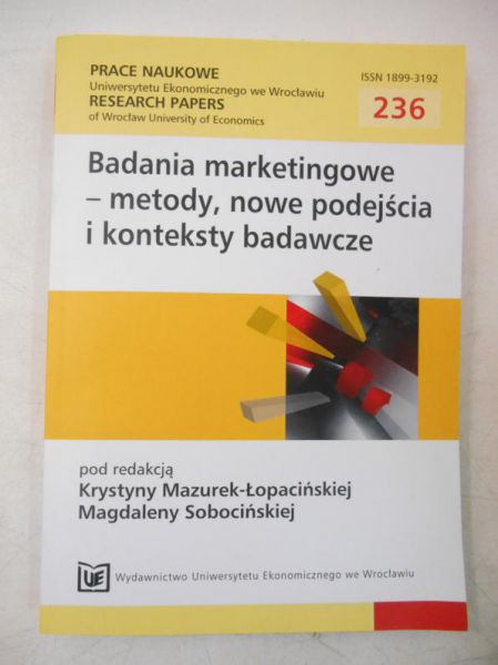 Mazurek-Łopacińska Krystyna (red.) - Badania marketingowe-metody, nowe podejścia i konteksty badawcze