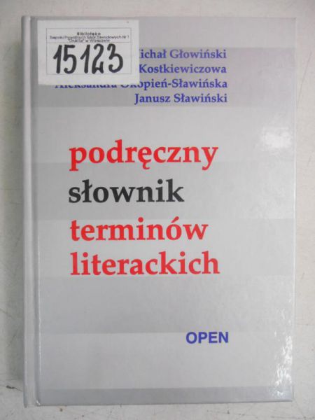 Głowiński Michał - Podręczny słownik terminów literackich