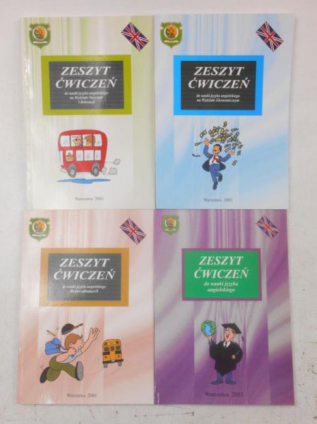Zeszyt ćwiczeń do nauki języka angieslkiego, 4 książki