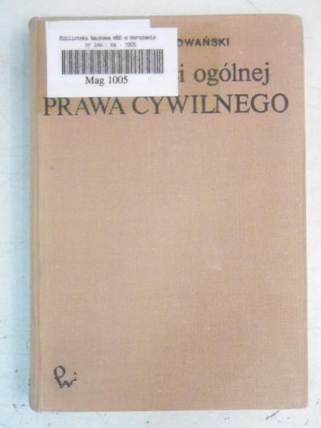 Zarys części ogólnej prawa cywilnego