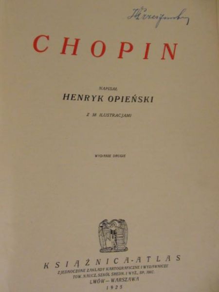 Opieński Henryk - Chopin, r. 1925