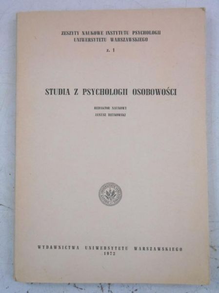 Studia z psychologii osobowości
