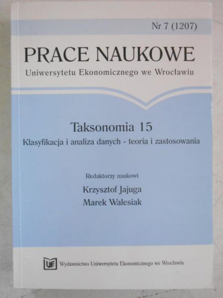 Taksonomia 15. Klasyfikacja i analiza danych-teoria i zastosowania