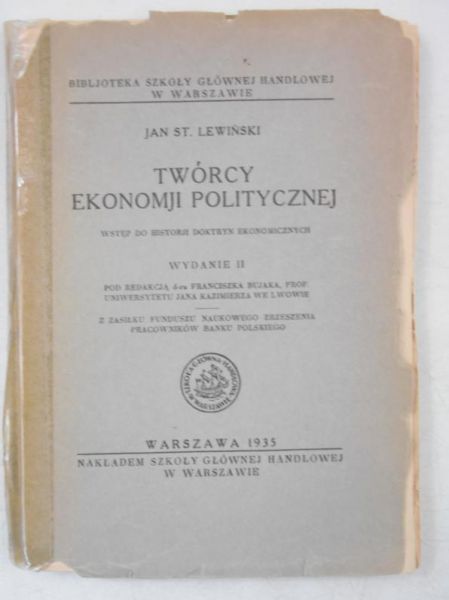 Lewiński Jan St. - Twórcy ekonomji politycznej , 1935 r.