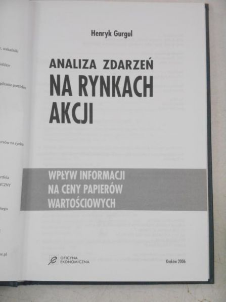 Analiza zdarzeń na rynkach akcji