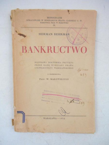 Bankructwo, 1932 r.