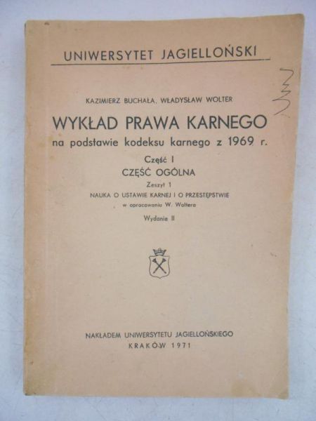 Wykład prawa karnego. Część I