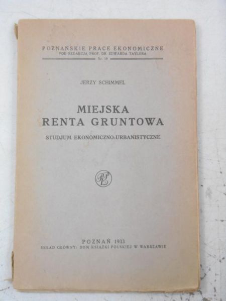 Miejska renta gruntowa, 1933 r.