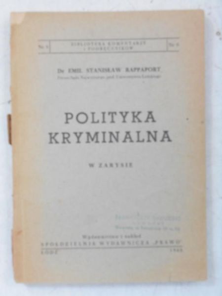    - Polityka kryminalna w zarysie, 1948 r.