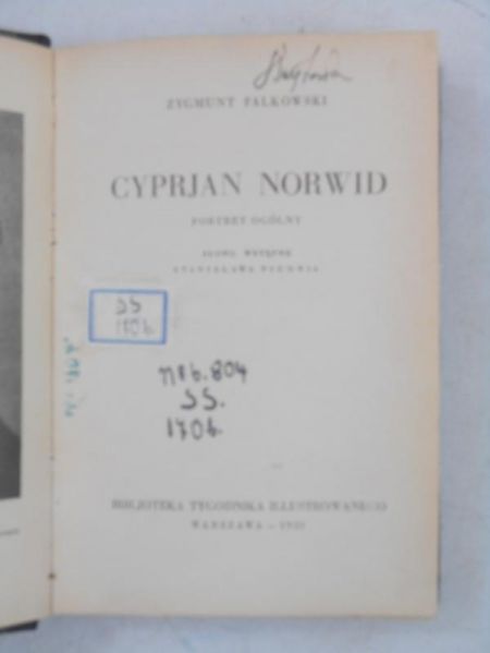Cyprjan Norwid, 1933 r.