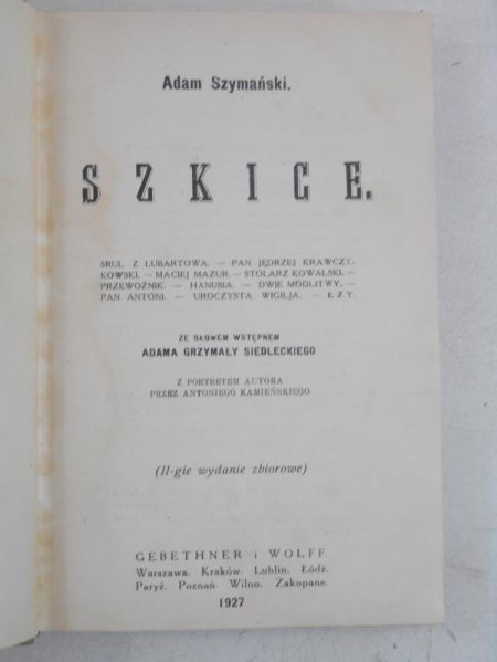 Szkice, 1927 r.