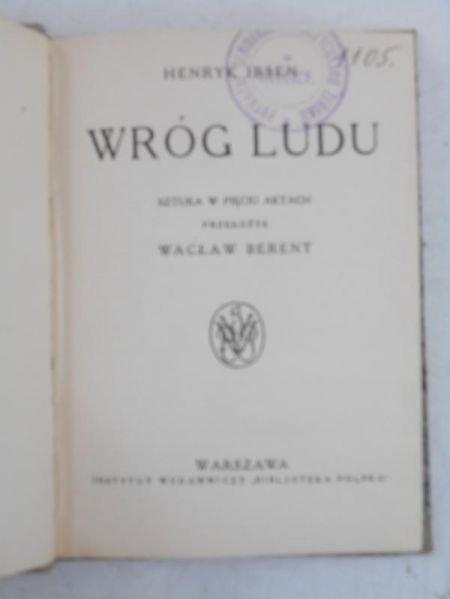 Wróg ludu, 1926 r.