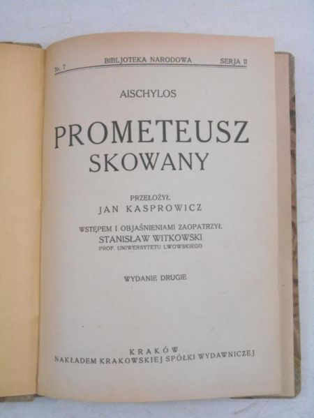 Aischylos - Prometeusz skowany, 1925 r.