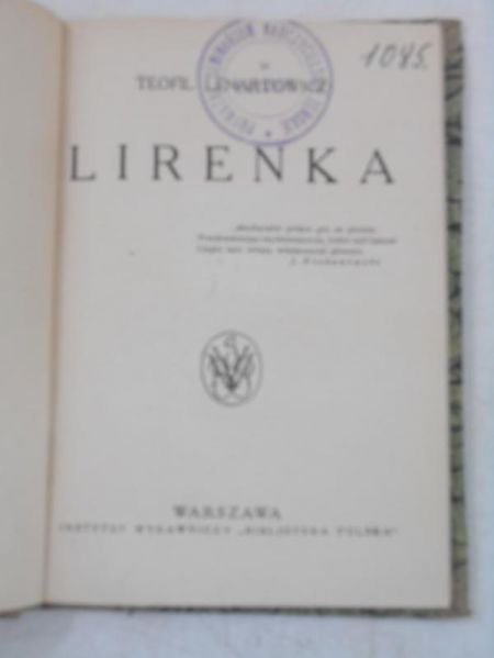 Lirenka, 1925 r.