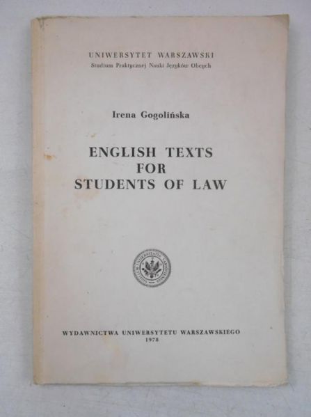 Gogolińska Irena - English Texts for Students of Law