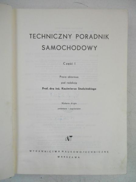 Techniczny poradnik samochodowy, cześć I