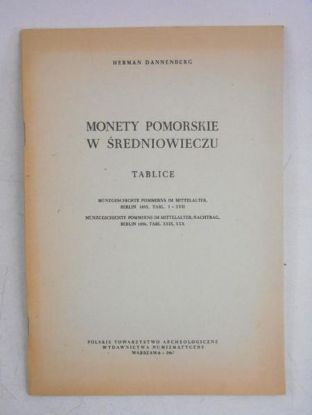 Dannenberg Herman - Monety pomorskie w średniowieczu