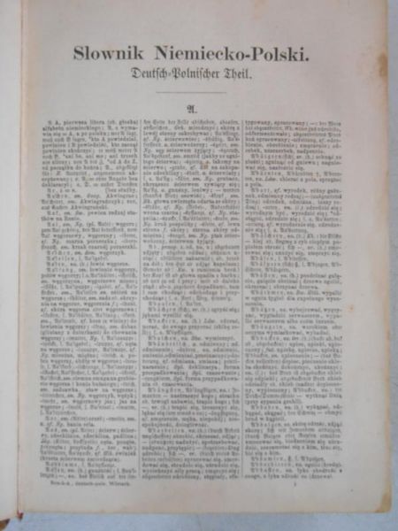 Słownik polsko-niemiecki i niemiecko-polski. Tom II, 1872 r.