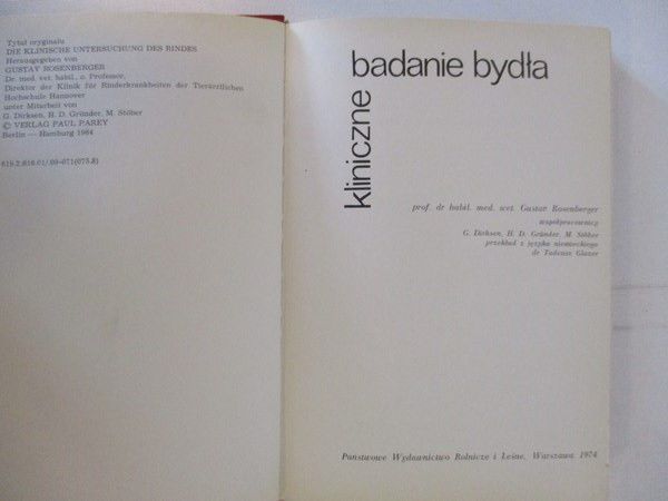 Rosenberger G. - Kliniczne badanie bydła