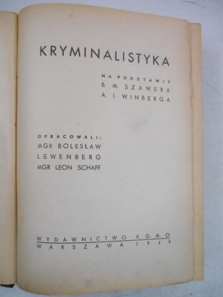 Kryminalistyka, 1949 r.