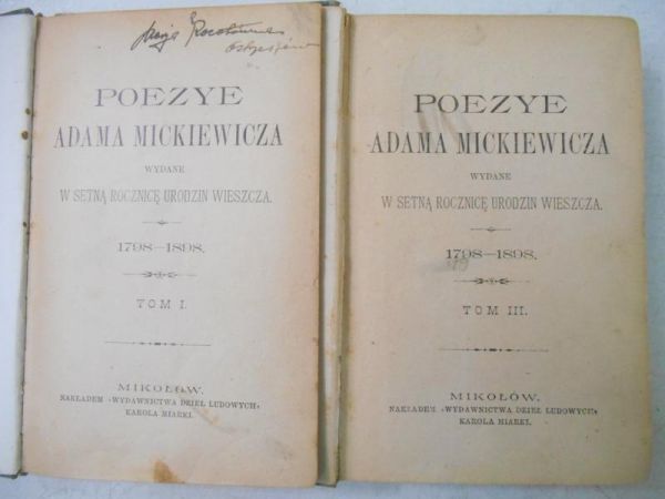 Mickiewicz Adam - Poezye Adama Mickiewicza, Tom I-IV, 1898 r.