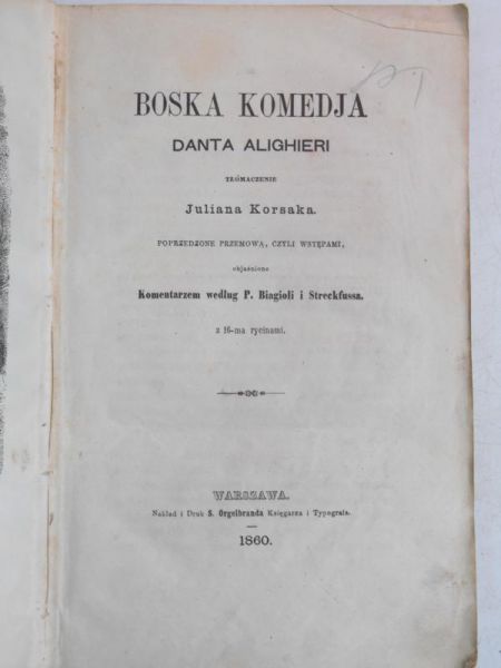 Boska Komedja, 1860 r.