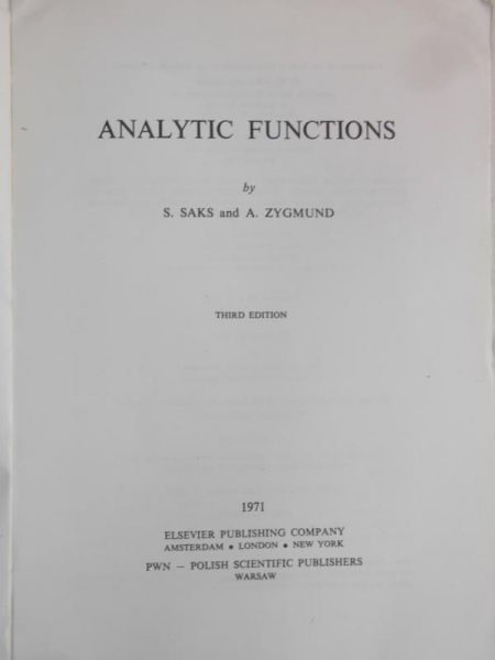 Analytic Functions