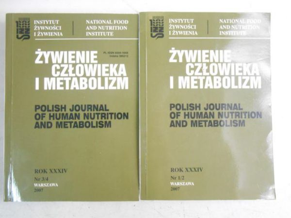 Żywienie człowieka i metabolizm, Nr 1/2-3/4