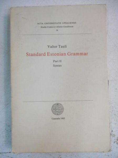 Standard Estonian Grammar, Part II. Syntax
